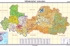 Bản đồ hành chính tỉnh Bắc Giang. (Ảnh: Cổng Thông tin Điện tử tỉnh Bắc Giang)
