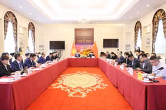 Quang cảnh Chương trình Hợp tác và Trao đổi Công nghiệp xanh Việt Nam-Trung Quốc tổ chức tại Bắc Kinh. (Ảnh: Công Tuyên/TTXVN)