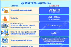 Giai đoạn 2026-2030: Thu hút vốn đầu tư nước ngoài đăng ký khoảng 200-300 tỷ USD