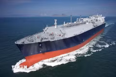 Tàu chở khí thiên nhiên hóa lỏng (LNG) của công ty công nghiệp nặng Samsung (Hàn Quốc). (Ảnh: Yonhap/TTXVN)