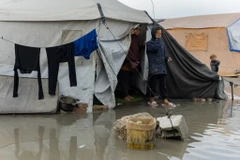 Gaza bị ngập sau đợt mưa lớn (Ảnh: Reuters)