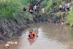 Hiện trường vụ tai nạn. (Ảnh: TTXVN phát)