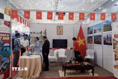 Gian hàng của Việt Nam tại Hội chợ Quốc tế Algiers 2026. (Ảnh: Mạnh Hùng/TTXVN)