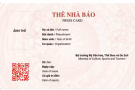 Bộ Văn hóa, Thể thao và Du lịch ban hành mẫu thẻ nhà báo 2026 
