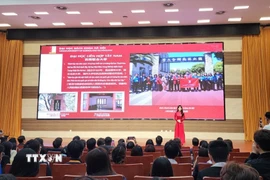 Quang cảnh Diễn đàn thanh niên Trung Quốc - Việt Nam: “Kế thừa nguồn gen đỏ”. (Ảnh: Chu Thanh Vân/TTXVN)