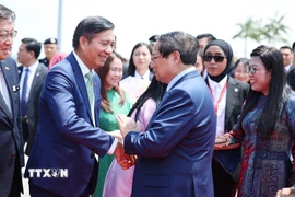 Lễ tiễn Thủ tướng Phạm Minh Chính và Phu nhân tại Kuala Lumpur, Malaysia. (Ảnh: Dương Giang/TTXVN)