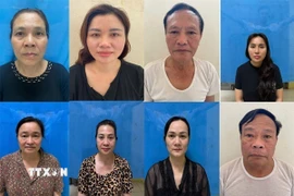 8 bị can bị khởi tố về tội “Mua bán trái phép hóa đơn”. (Ảnh: TTXVN phát)