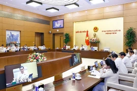 Ủy ban Thường vụ Quốc hội cho ý kiến về Nghị quyết của Quốc hội và các luật. (Ảnh: Doãn Tấn/TTXVN)