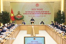 Thủ tướng Phạm Minh Chính khai mạc Hội nghị phát triển khoa học, công nghệ, đổi mới sáng tạo và nhân lực chất lượng cao. (Ảnh: Dương Giang/TTXVN)