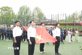Lễ khai mạc Giải bóng đá Lão tướng Moskva 2026. (Ảnh: Trần Hải/TTXVN)