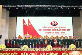 Ban chấp hành Đảng bộ Học viện Lục quân nhiệm kỳ 2025-2030 với 17 Ủy viên vừa trúng cử ra mắt Đại hội. (Ảnh: Chu Quốc Hùng-TTXVN)