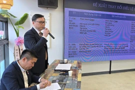 Chủ tịch BAViK Đào Tuấn Hùng phát biểu tại Đại hội. (Ảnh: Đức Thắng/TTXVN)