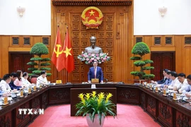 Thủ tướng Phạm Minh Chính chủ trì họp Tổ công tác bảo đảm an ninh năng lượng trước diễn biến phức tạp của cuộc xung đột quân sự tại Trung Đông. (Ảnh: Dương Giang/TTXVN)