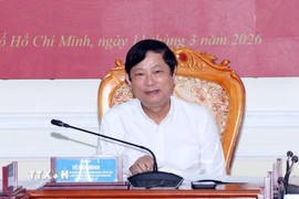 Ông Võ Văn Minh, Ủy viên Trung ương Đảng, Phó Bí thư Thành ủy, Chủ tịch HĐND Thành phố, Chủ tịch Ủy ban Bầu cử đại biểu Quốc hội khóa XVI và đại biểu HĐND Thành phố Hồ Chí Minh nhiệm kỳ 2026-2031. (Ảnh: Xuân Khu/TTXVN)