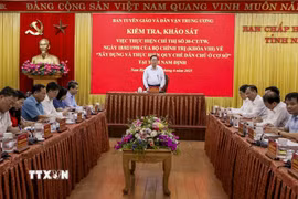 Quang cảnh buổi làm việc. (Ảnh: Công Luật/TTXVN)
