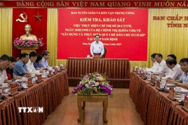 Quang cảnh buổi làm việc. (Ảnh: Công Luật/TTXVN)