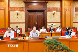 Chủ tịch Quốc hội Trần Thanh Mẫn làm việc với Ban Thường vụ Tỉnh ủy Bắc Ninh. (Ảnh: Doãn Tấn/TTXVN)
