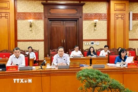 Chủ tịch Quốc hội Trần Thanh Mẫn làm việc với Ban Thường vụ Tỉnh ủy Bắc Ninh. (Ảnh: Doãn Tấn/TTXVN)