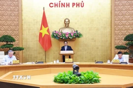 Thủ tướng Phạm Minh Chính chủ trì Phiên họp Chính phủ thường kỳ tháng 4 năm 2025. (Ảnh: Dương Giang/TTXVN)