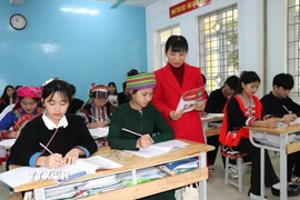 Học sinh trường THPT Dân tộc Nội trú. (Ảnh: Minh Tâm/TTXVN)