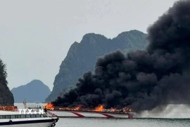 Hiện trường vụ cháy. (Ảnh: TTXVN phát)