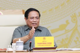 Thủ tướng Phạm Minh Chính chủ trì phiên họp lần thứ nhất của Ban Chỉ đạo Trung ương về chính sách nhà ở và thị trường bất động sản. (Ảnh: Dương Giang-/TTXVN)