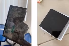 a) Ống nanocacbon chưa biến tính tụ đám trong epoxy b) Ống nanocacbon đã biến tính phân tán đồng đều trong epoxy. (Nguồn: Viện Hàn lâm Khoa học và Công nghệ Việt Nam)
