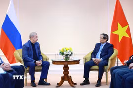 Thủ tướng Phạm Minh Chính tiếp ông Vladimir Yevtushenkov - Nhà sáng lập Công ty Cổ phần đại chúng AFK Sistema, Nga. (Ảnh: Dương Giang/TTXVN)