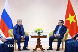Thủ tướng Phạm Minh Chính tiếp ông Vladimir Yevtushenkov - Nhà sáng lập Công ty Cổ phần đại chúng AFK Sistema, Nga. (Ảnh: Dương Giang/TTXVN)