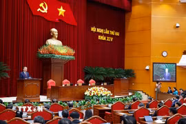 Tổng Bí thư Tô Lâm phát biểu bế mạc Hội nghị lần thứ hai Ban Chấp hành Trung ương Đảng khóa XIV. (Ảnh: Thống Nhất/ TTXVN)
