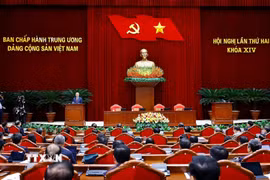 Tổng Bí thư Tô Lâm phát biểu bế mạc Hội nghị lần thứ hai Ban Chấp hành Trung ương Đảng khóa XIV. (Ảnh: Thống Nhất/TTXVN)