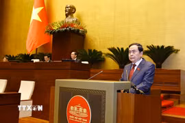 Chủ tịch Quốc hội Trần Thanh Mẫn phát biểu khai mạc Kỳ họp Quốc hội bất thường lần thứ 9. (Ảnh: Doãn Tấn/TTXVN)