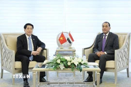 Chủ tịch nước Lương Cường hội kiến Thủ tướng Ai Cập Mostafa Madbouly. (Ảnh: Lâm Khánh/TTXVN)