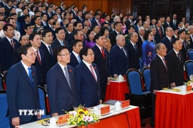 Đồng chí Phạm Minh Chính, Ủy viên Bộ Chính trị, Bí thư Đảng ủy, Thủ tướng Chính phủ đến dự và chỉ đạo Đại hội đại biểu Đảng bộ tỉnh Thanh Hóa lần thứ 20. (Ảnh: Dương Giang/TTXVN)