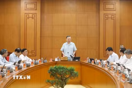 Tổng Bí thư, Chủ tịch nước Tô Lâm, Trưởng ban Chỉ đạo Trung ương phát biểu. (Ảnh: Thống Nhất/TTXVN)