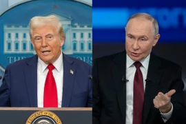 Tổng thống Mỹ Donald Trump và Tổng thống Nga Vladimir Putin. (Nguồn: THX/TTXVN)