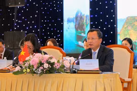 Phó Chủ tịch Ủy ban Nhân dân tỉnh Quảng Ninh Cao Tường Huy phát biểu khai mạc. (Ảnh: Văn Đức/TTXVN)