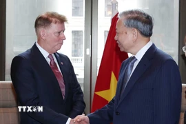 Tổng Bí thư Tô Lâm tiếp Phó Chủ tịch Cấp cao Tập đoàn Airbus khu vực Châu Á-Thái Bình Dương Chris Drewer. (Ảnh: Thống Nhất/TTXVN)