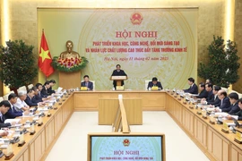 Thủ tướng Phạm Minh Chính khai mạc Hội nghị phát triển khoa học, công nghệ, đổi mới sáng tạo và nhân lực chất lượng cao. (Ảnh: Dương Giang/TTXVN)