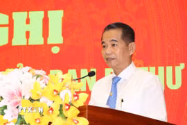 Ông Thái Bảo, Phó Bí thư Tỉnh ủy Đồng Nai, phát biểu nhận nhiệm vụ. (Ảnh: Sỹ Tuyên/TTXVN)