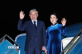 Tổng Bí thư Tô Lâm và Phu nhân rời Hà Nội, lên đường thăm chính thức Liên hiệp Vương quốc Anh và Bắc Ireland. (Ảnh: Thống Nhất/TTXVN)