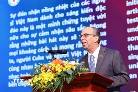 Ngài Rogelio Polanco Fuentes, Đại sứ Đặc mệnh Toàn quyền Cuba tại Việt Nam phát biểu. (Ảnh: Thanh Tùng/TTXVN)