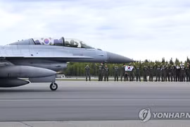 Máy bay tiêm kích KF-16 của Hàn Quốc. (Nguồn: Yonhap)