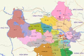 Bản đồ Hà Nội. (Nguồn: Hanoi.gov.vn)