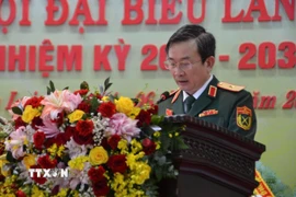 Thiếu tướng Lê Minh Quang, Chính ủy Quân đoàn 34, được tín nhiệm bầu giữ chức Bí thư Đảng ủy Quân đoàn nhiệm kỳ 2025-2030. (Ảnh: Hồng Điệp/TTXVN)