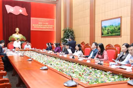 Quang cảnh buổi làm việc. (Ảnh: Tạ Toàn/TTXVN)