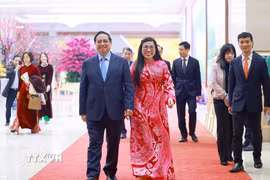 Thủ tướng Phạm Minh Chính và Phu nhân chủ trì tiệc chiêu đãi Đoàn Ngoại giao nhân dịp năm mới 2026 và đón Tết cổ truyền Bính Ngọ. (Ảnh: Dương Giang/TTXVN)
