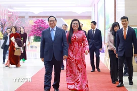 Thủ tướng Phạm Minh Chính và Phu nhân chủ trì tiệc chiêu đãi Đoàn Ngoại giao nhân dịp năm mới 2026 và đón Tết cổ truyền Bính Ngọ. (Ảnh: Dương Giang/TTXVN)