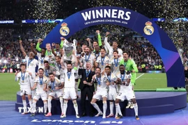 Real Madrid vô địch Champions League lần thứ 15 sau khi đánh bại Borussia Dortmund 2-0 trong trận chung kết ở London, Anh sáng 2/6/2024. (Ảnh: THX/TTXVNN)
