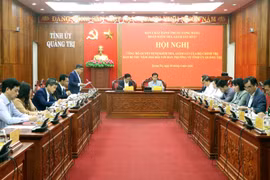 Ngày 4/3/2026, tại trụ sở Tỉnh ủy Quảng Trị, Đoàn kiểm tra, giám sát số 27 của Ban Chấp hành Trung ương Đảng tổ chức Hội nghị triển khai Quyết định kiểm tra, giám sát của Bộ Chính trị, Ban Bí thư năm 2026 đối với Ban Thường vụ Tỉnh ủy Quảng Trị. (Ảnh: Nguyên Linh/TTXVN)